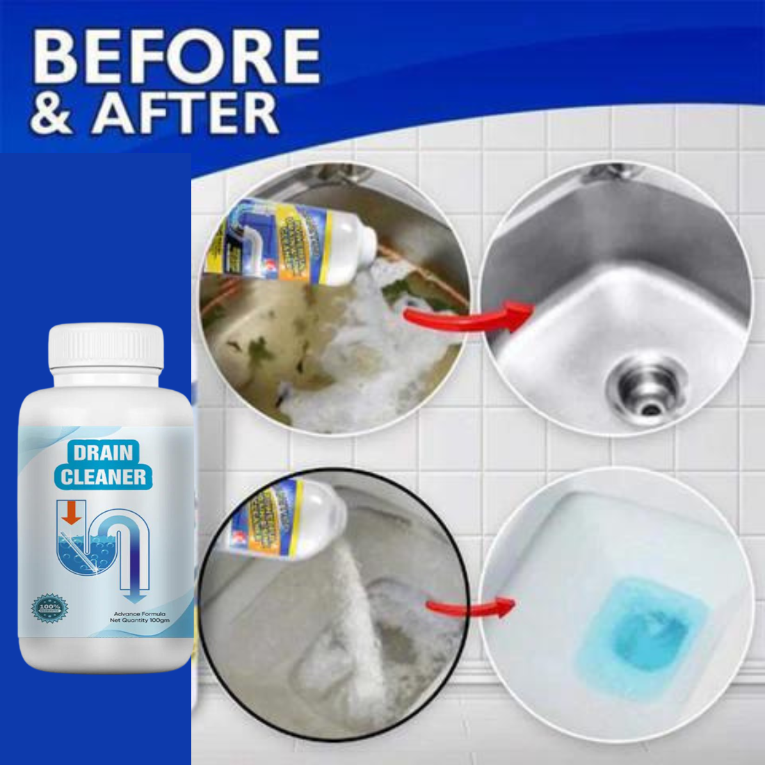 Powerful Drainage, Sinks & Pipes Blockage Removal Powder(BUY 1 GET 1 FREE)