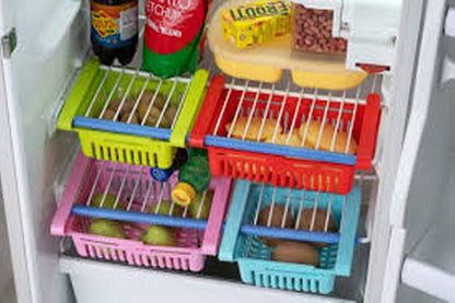 Adjustable Fridge Storage Basket Racks & Sliding Tray ( 5 Pcs )