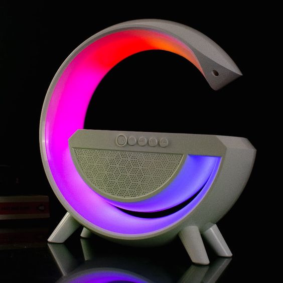 G-Shaped LED Lamp with RGB Lights & Wireless Charger