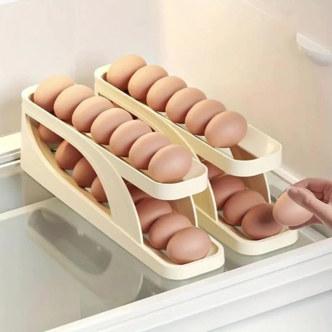 Egg Holder Dispenser With Automatically Rolling ( PACK OF 2 )