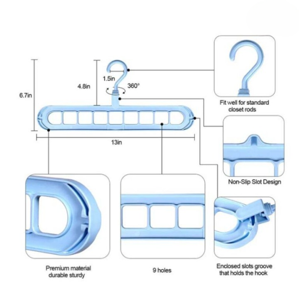 9 Hole Hangers Wardrobe Organizers