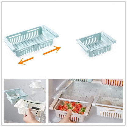 Adjustable Fridge Storage Basket Racks & Sliding Tray ( 5 Pcs )