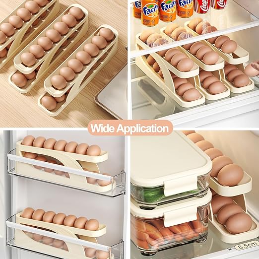 Egg Holder Dispenser With Automatically Rolling ( PACK OF 2 )