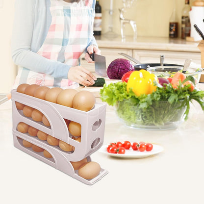 Egg Holder Dispenser With Automatically Rolling ( PACK OF 2 )