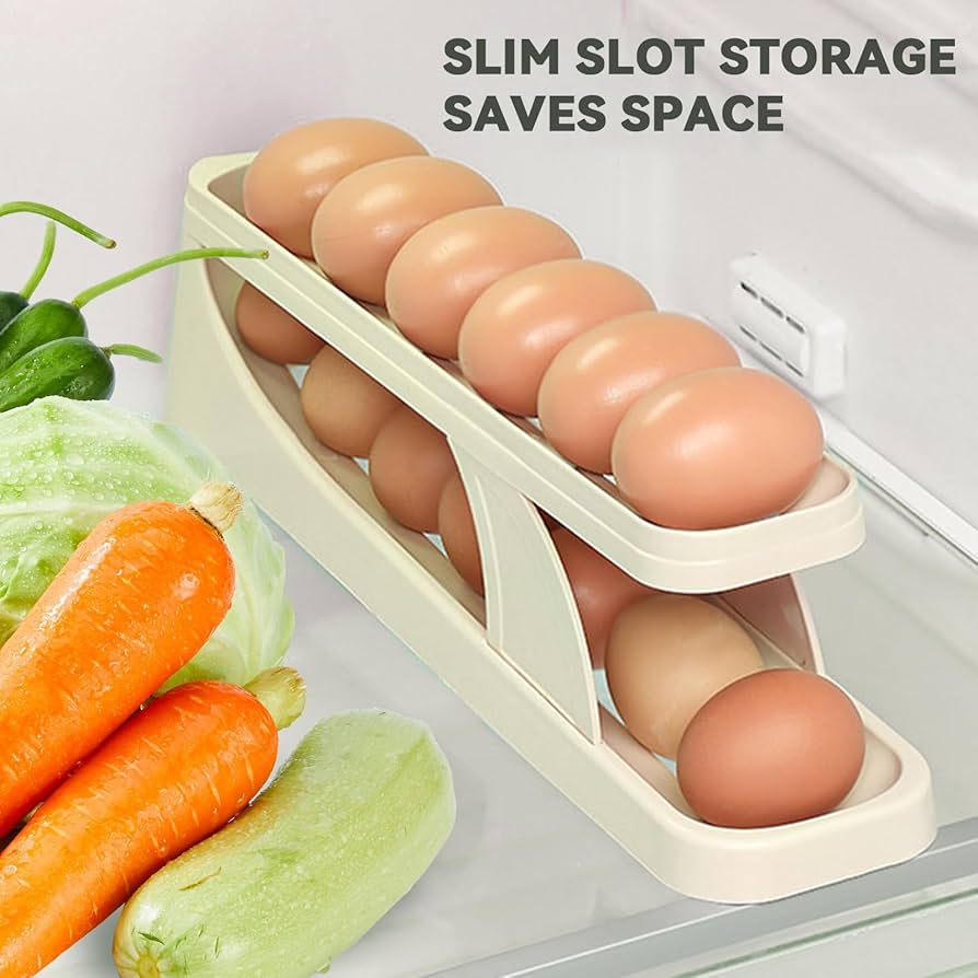 Egg Holder Dispenser With Automatically Rolling ( PACK OF 2 )