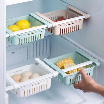 Adjustable Fridge Storage Basket Racks & Sliding Tray ( 5 Pcs )