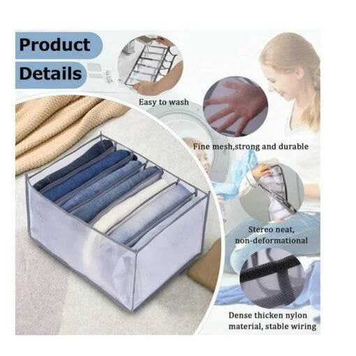 7 Grids Washable Wardrobe Clothes Organizer ( PACK OF 6 PIECES )