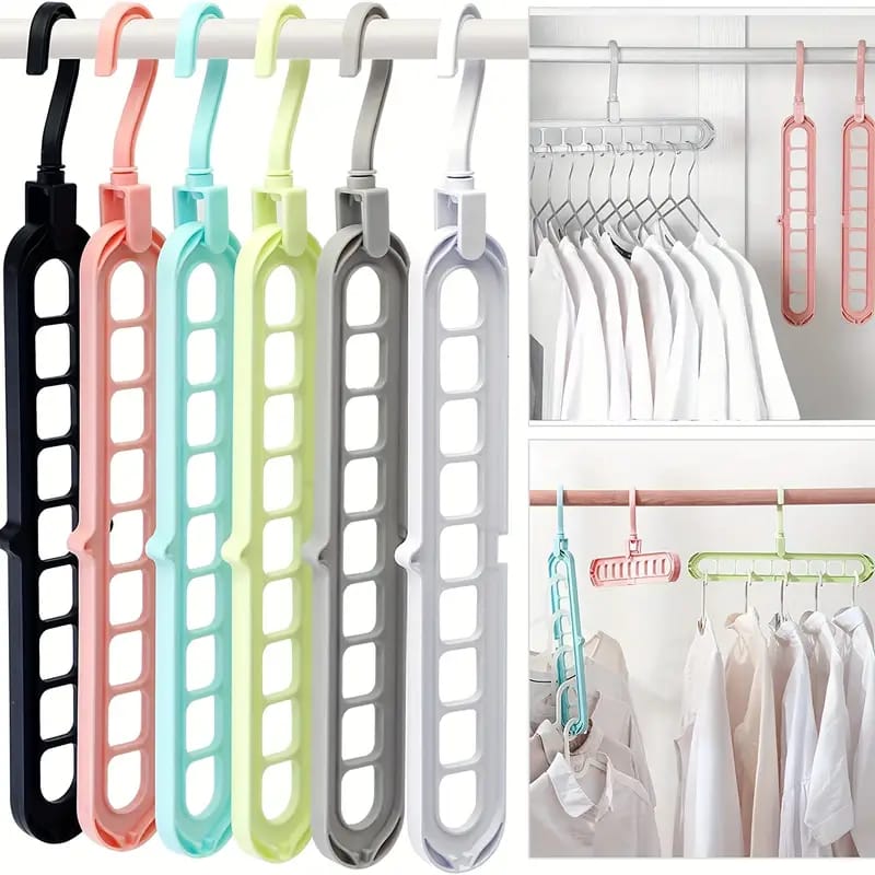 9 Hole Rotatable Hanger Space Saving Organizer (Pack of 6)