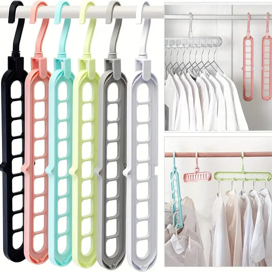 9 Hole Rotatable Hanger Space Saving Organizer (Pack of 6)