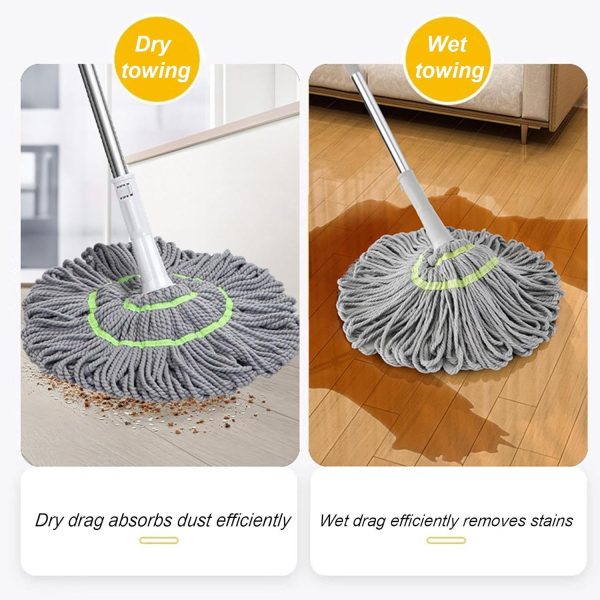 Extendable Twist Mop Fine Fiber Floor Mop – 2-in-1 Rotatable Adjustable Mop