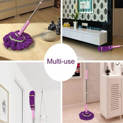 Extendable Twist Mop Fine Fiber Floor Mop – 2-in-1 Rotatable Adjustable Mop