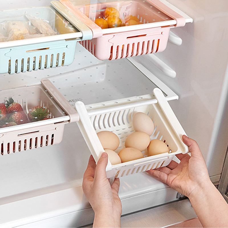 Adjustable Fridge Storage Basket Racks & Sliding Tray ( 5 Pcs )